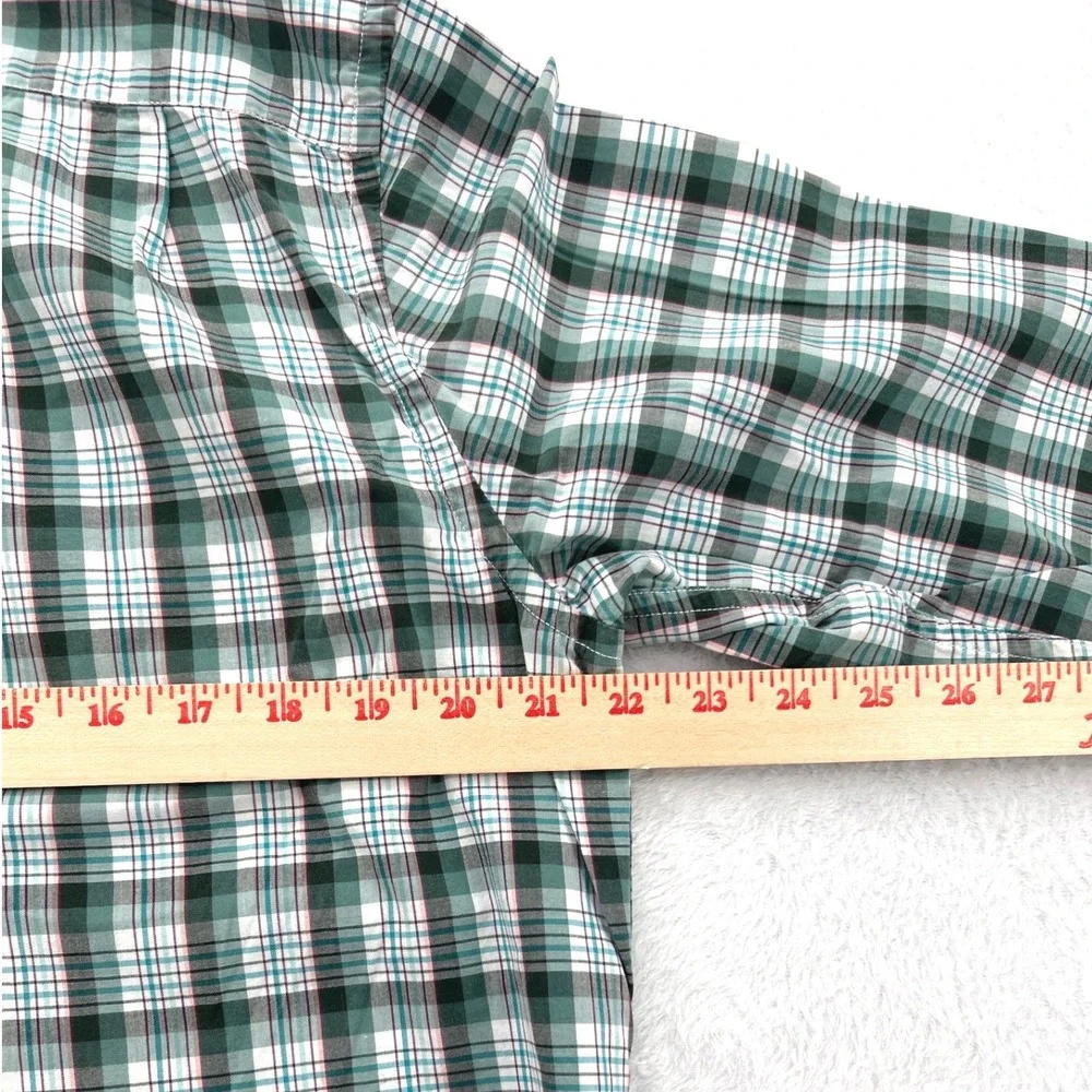 Banana Republic Mens Camden Fit Shirt M Green‎ Plaid Custom 078 Wash Button Down